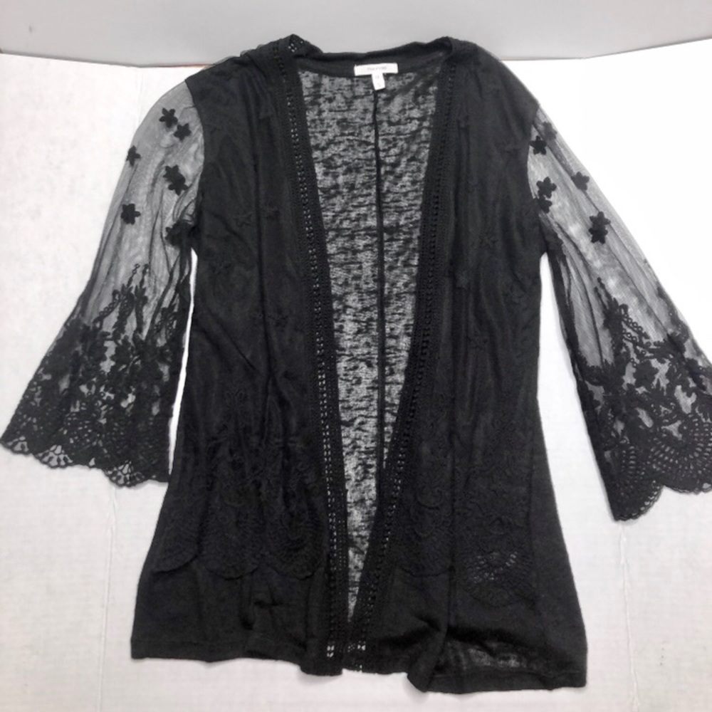 Maurice’s Black Mesh Laced Cardigan
